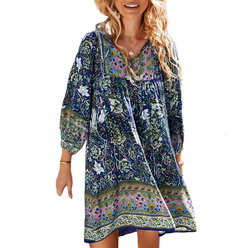 Весеннее горячее женское платье с принтом в стиле бохо с длинными рукавами, V-образным вырезом, шнуровкой, платья А-силуэта XL
Весеннее горячее женское платье с принтом в стиле бохо с длинными рукавами, V-образным вырезом, шнуровкой, платья А-силуэта XL