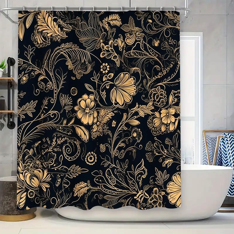 Vintage Floral Shower Curtain With Black Background Bathroom Decor Home Accessories For Kids Bedroom Or Living Room Modern Bath W60H190(CM)-1 Pcs
Vintage Floral Shower Curtain With Black Background Bathroom Decor Home Accessories For Kids Bedroom Or Living Room Modern Bath W60H190(CM)-1 Pcs