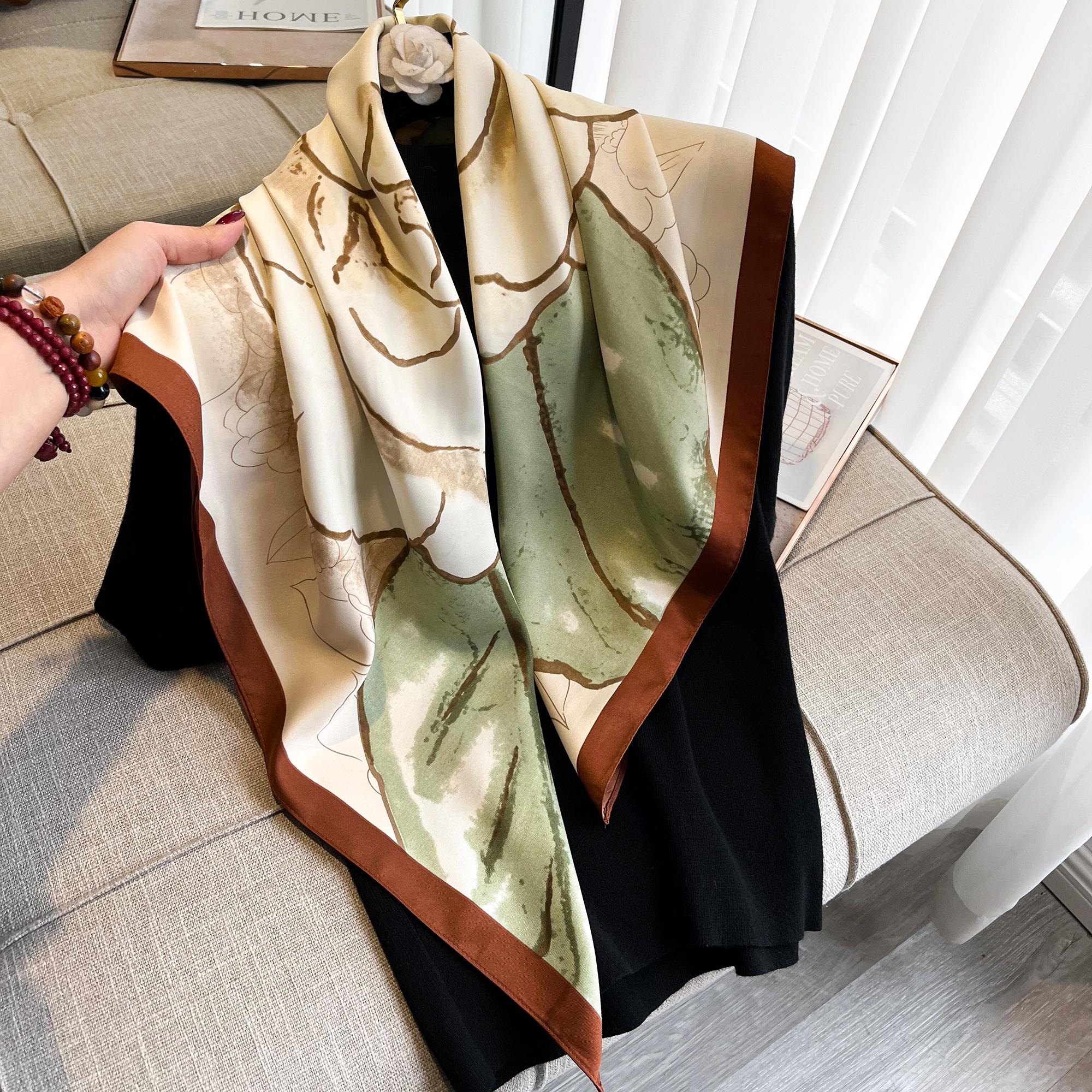 Fashion Twill Silk Neck Scarves Women Floral Printed Neckerchief Large Hijab Scarfs Square Shawls Wraps Bandana Head Scarf 90Cm
Fashion Twill Silk Neck Scarves Women Floral Printed Neckerchief Large Hijab Scarfs Square Shawls Wraps Bandana Head Scarf 90Cm