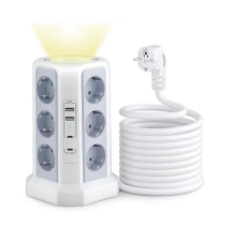 Мережевий подовжувач-вежа з євровилкою, 12 розетками змінного струму, 2 портами USB A та 2 портами Type C PD20W для заряджання, 4000 Вт, багаторозетковий, подовжувач 1,8 м EU Plug білий
Мережевий подовжувач-вежа з євровилкою, 12 розетками змінного струму, 2 портами USB A та 2 портами Type C PD20W для заряджання, 4000 Вт, багаторозетковий, подовжувач 1,8 м EU Plug білий
