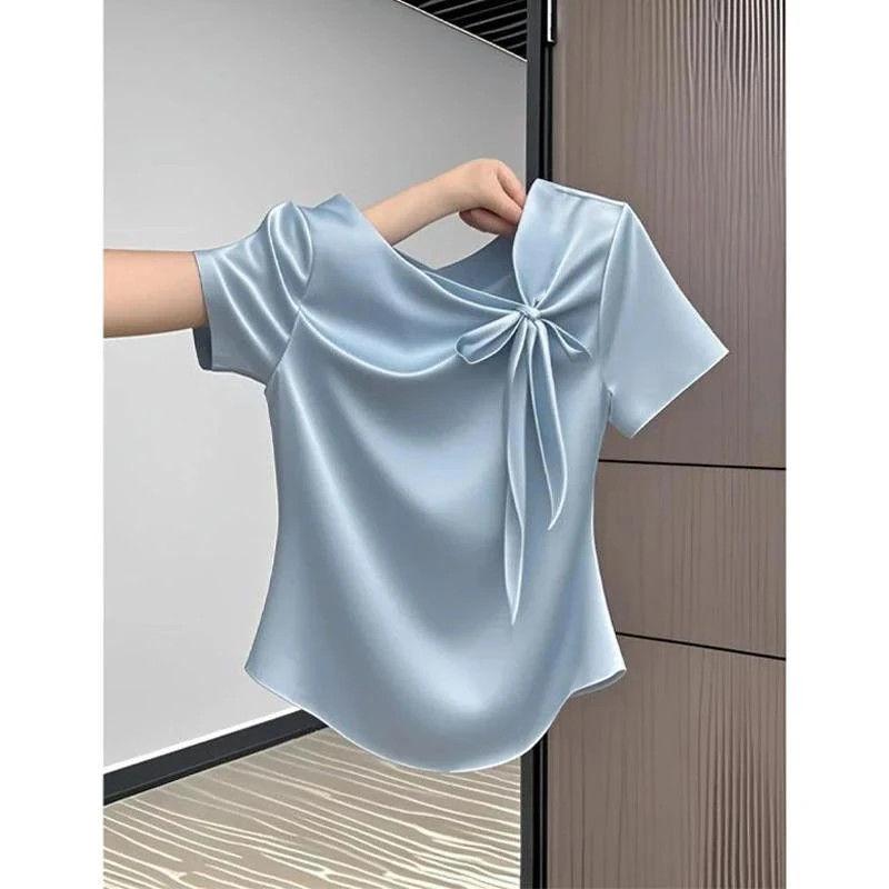 Pink Slimming French Bow Short Sleeve T-shirt: Stylish & Versatile Summer 2025 Design XL (115-130 jin) синій
Pink Slimming French Bow Short Sleeve T-shirt: Stylish & Versatile Summer 2025 Design XL (115-130 jin) синій