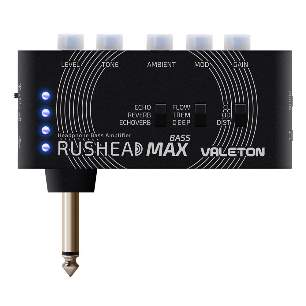 Valeton Rushead Max Bass Headphone USB Portable Mini Practice Amp Amplifier, Multi-Effects, Rechargeable, Pocket, Carry-On, Bedroom, Plug-in
Valeton Rushead Max Bass Headphone USB Portable Mini Practice Amp Amplifier, Multi-Effects, Rechargeable, Pocket, Carry-On, Bedroom, Plug-in