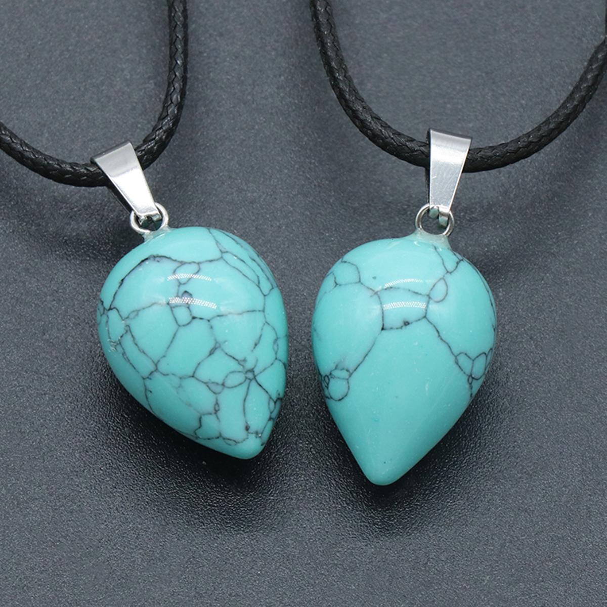 Ожерелье из натурального камня в форме капли, кулон, кристалл, розовый кварц, аметист, содалит, опал, подвеска, веревочная цепочка, ожерелья для женщин и мужчин, ювелирные изделия, колье 22x16 мм 1Pcs/Blue Turquoise
Ожерелье из натурального камня в форме капли, кулон, кристалл, розовый кварц, аметист, содалит, опал, подвеска, веревочная цепочка, ожерелья для женщин и мужчин, ювелирные изделия, колье 22x16 мм 1Pcs/Blue Turquoise