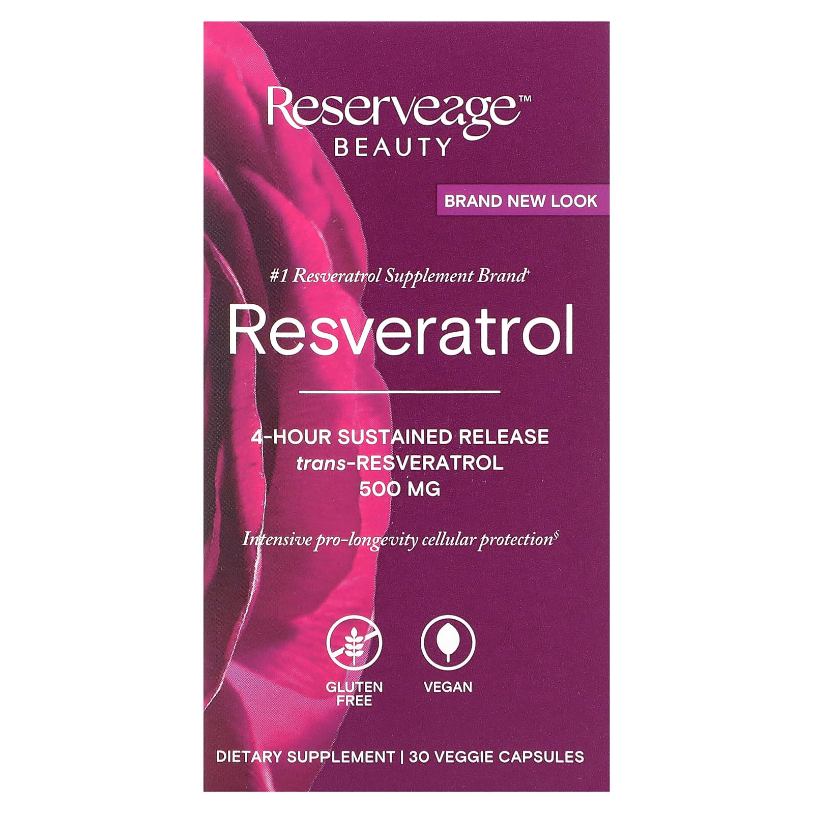Reserveage Beauty, ресвератрол, 4 години тривалого вивільнення, 500 мг, 30 вегетаріанських капсул
Reserveage Beauty, ресвератрол, 4 години тривалого вивільнення, 500 мг, 30 вегетаріанських капсул