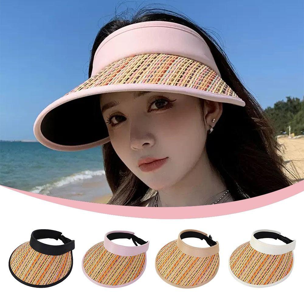 Rainbow Weaving Empty Top Straw Hats Spring Summer Outdoor Sun Hat Casual Beach Hat for Summer хакі
Rainbow Weaving Empty Top Straw Hats Spring Summer Outdoor Sun Hat Casual Beach Hat for Summer хакі