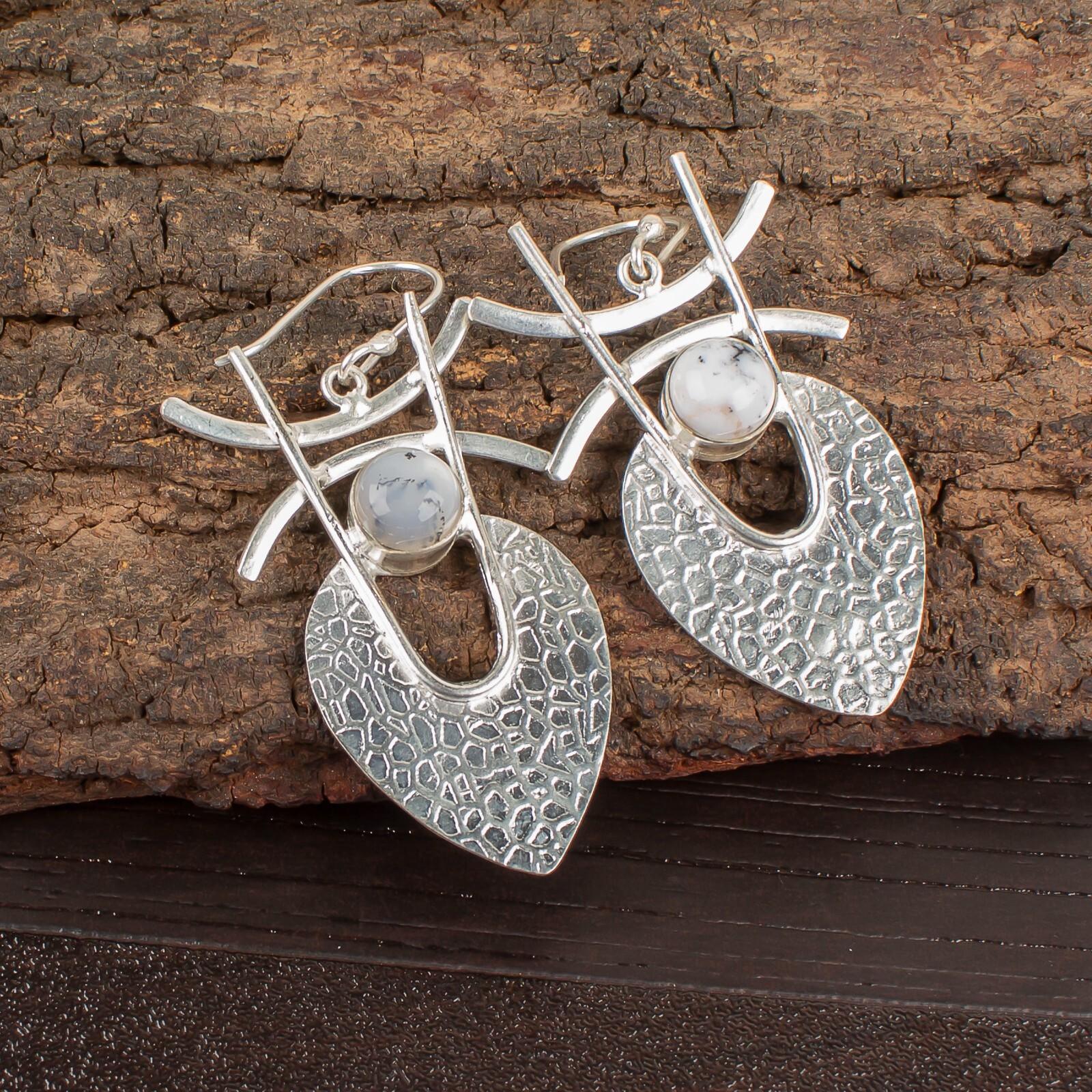 Dendritic Opal Gemstone 925 Sterling Silver Jewelry Handmade Hook Earrings 1.78 EE-64-24
Dendritic Opal Gemstone 925 Sterling Silver Jewelry Handmade Hook Earrings 1.78 EE-64-24
