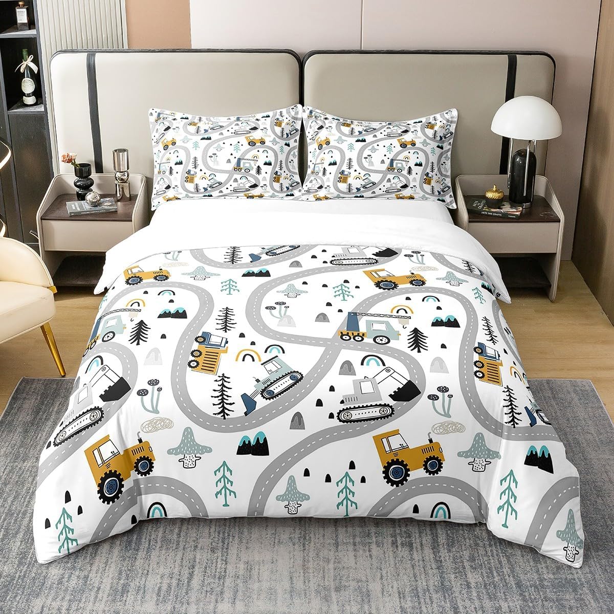 Carton Camping Excavator Soft Duvet Cover Set King-Sized Dimensionsd Dimensions Premium Truck Beding Set Camping Esentials 3 Piece Set featuring 2 100*200cm Single
Carton Camping Excavator Soft Duvet Cover Set King-Sized Dimensionsd Dimensions Premium Truck Beding Set Camping Esentials 3 Piece Set featuring 2 100*200cm Single