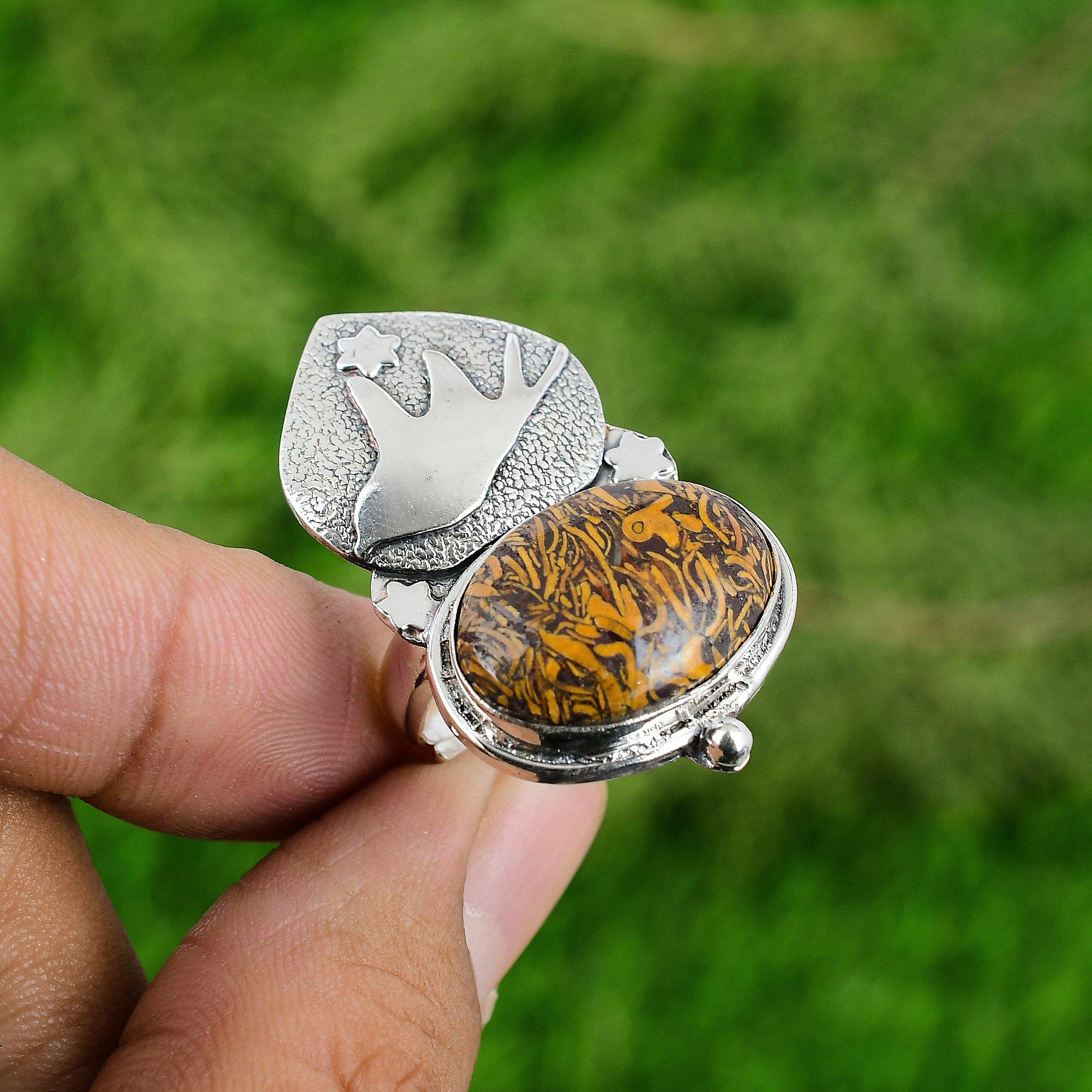 Распродажа ко Дню женщин Кольцо-заявление с драгоценным камнем Мариам Джаспер Ювелирные изделия Стерлинговое серебро Adjustable
Распродажа ко Дню женщин Кольцо-заявление с драгоценным камнем Мариам Джаспер Ювелирные изделия Стерлинговое серебро Adjustable