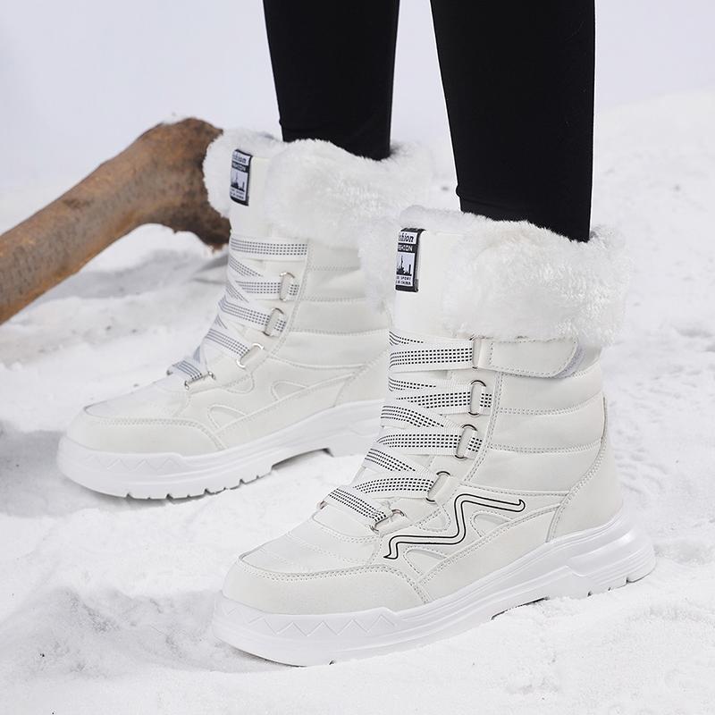 TUINANLE Женские большие средние хлопковые ботинки Утепленные теплые повседневные плюшевые туфли Зимние снежные ботинки Противоскользящие 39