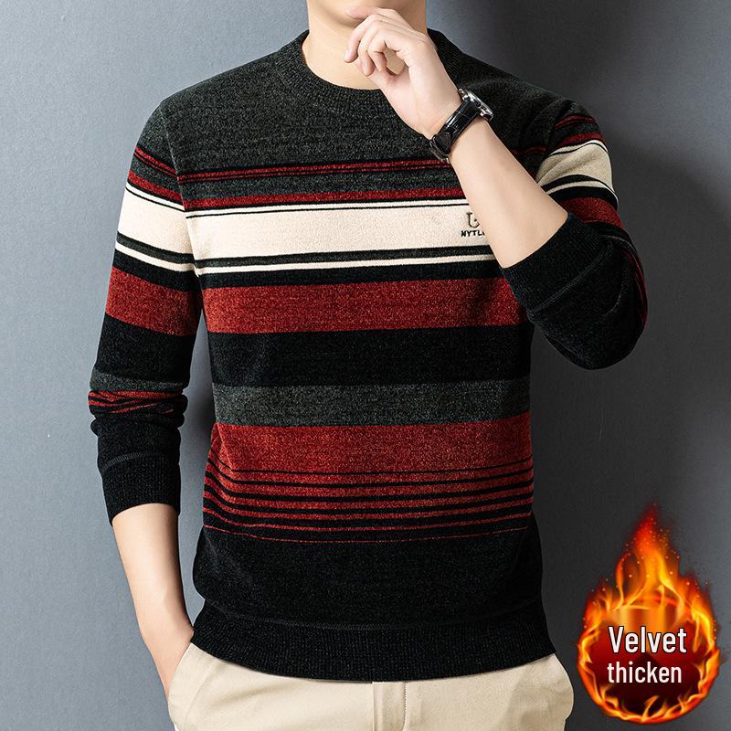 Chenille Striped Hoodie for Middle-Aged & Elderly Men - Warm, Plush-Lined, Thickened Sweater & Knit Base Layer L зелений/сірий колір
Chenille Striped Hoodie for Middle-Aged & Elderly Men - Warm, Plush-Lined, Thickened Sweater & Knit Base Layer L зелений/сірий колір