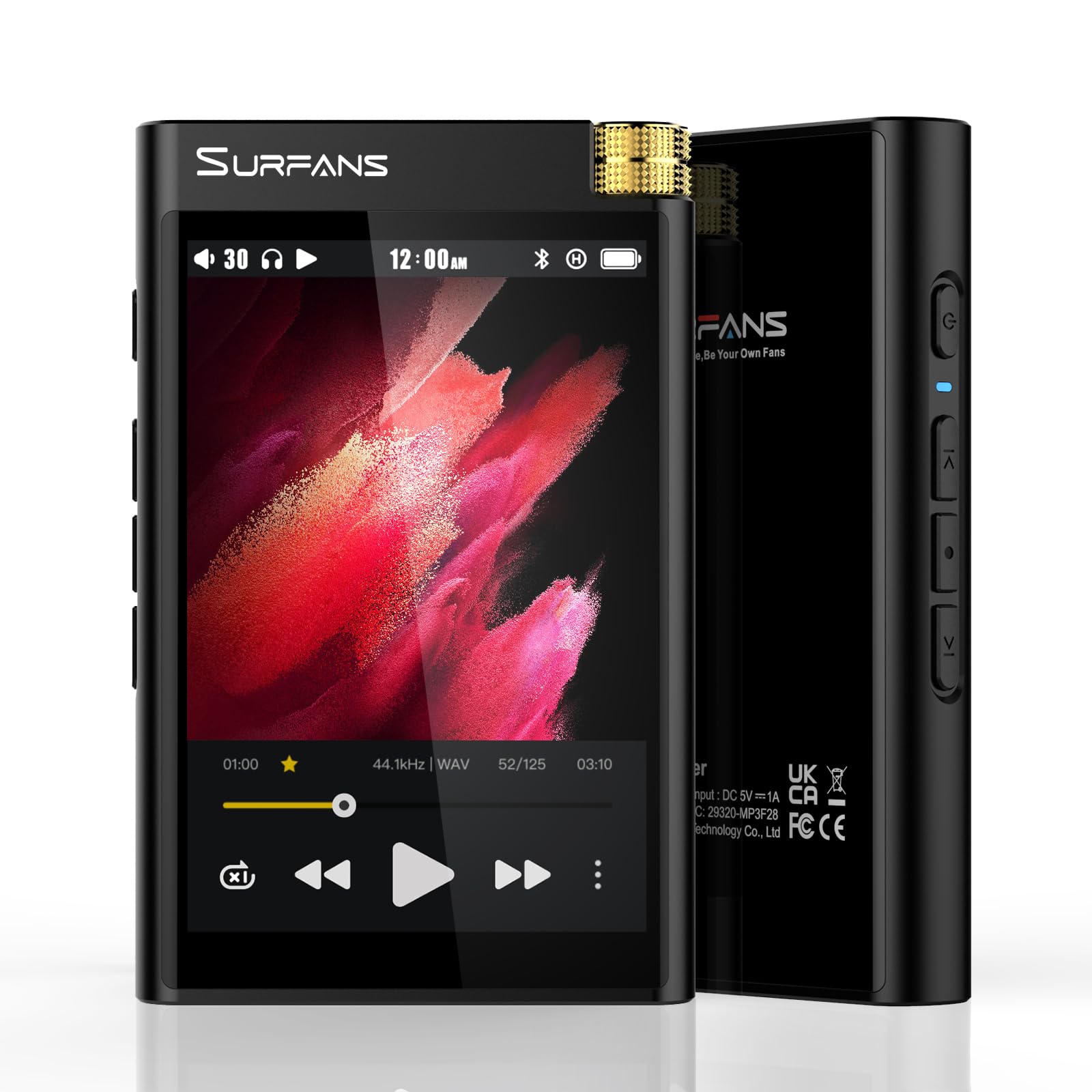 Surfans HiFi Bluetooth Mp3 F28 Lossless Portable Music Player inch Digital Audio Player 32GB Supports up to 512GB Player Hi-Res - 3.5
Surfans HiFi Bluetooth Mp3 F28 Lossless Portable Music Player inch Digital Audio Player 32GB Supports up to 512GB Player Hi-Res - 3.5