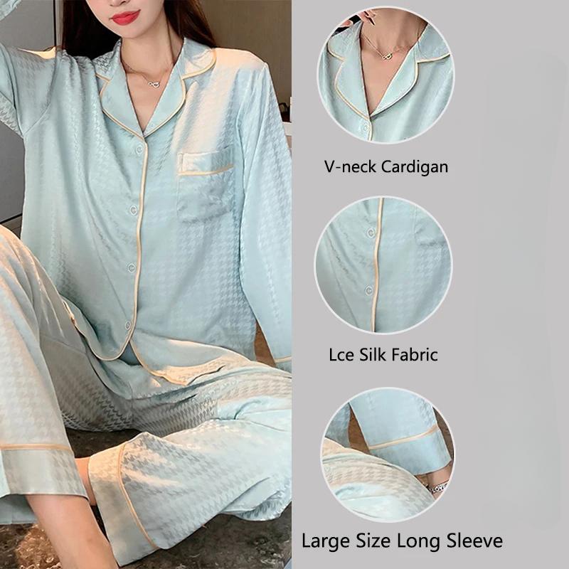 Women Ice Silk Pajamas Set Two-Piece Suit Sleepwear Loungewear Button Down Tops and Trousers Luxurious Simple Nightwear Homewear XXL чорний
Women Ice Silk Pajamas Set Two-Piece Suit Sleepwear Loungewear Button Down Tops and Trousers Luxurious Simple Nightwear Homewear XXL чорний