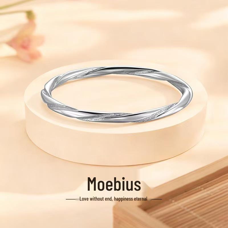 Sterling Silver Mobius Twist Nail Bracelet for Women - Elegant Valentine s Day Gift 54mm inner diameter, 21g
Sterling Silver Mobius Twist Nail Bracelet for Women - Elegant Valentine s Day Gift 54mm inner diameter, 21g
