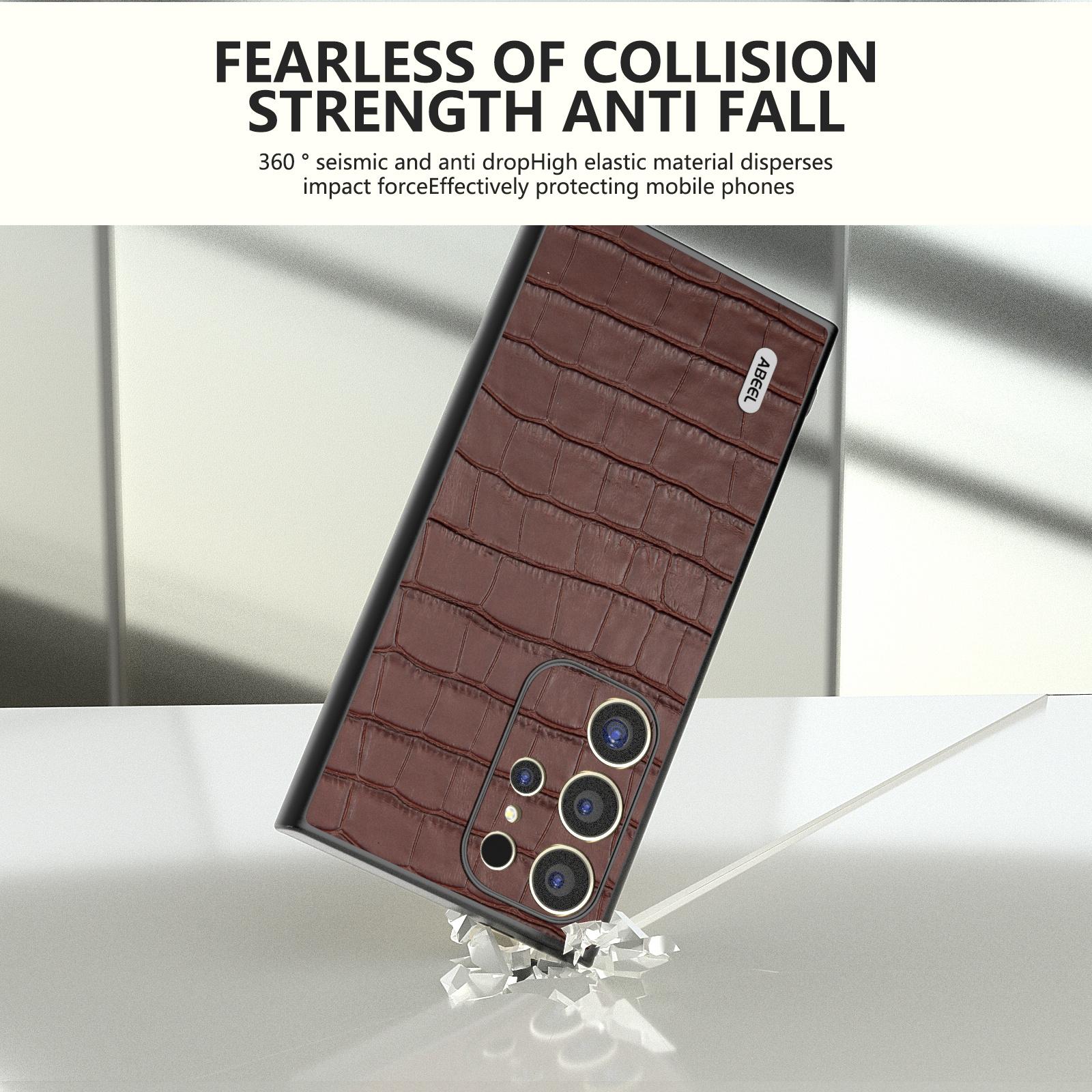 ABEEL For Samsung Galaxy S24 Ultra Case Genuine Cow Leather Crocodile Texture Cell Phone Cover Brown
ABEEL For Samsung Galaxy S24 Ultra Case Genuine Cow Leather Crocodile Texture Cell Phone Cover Brown