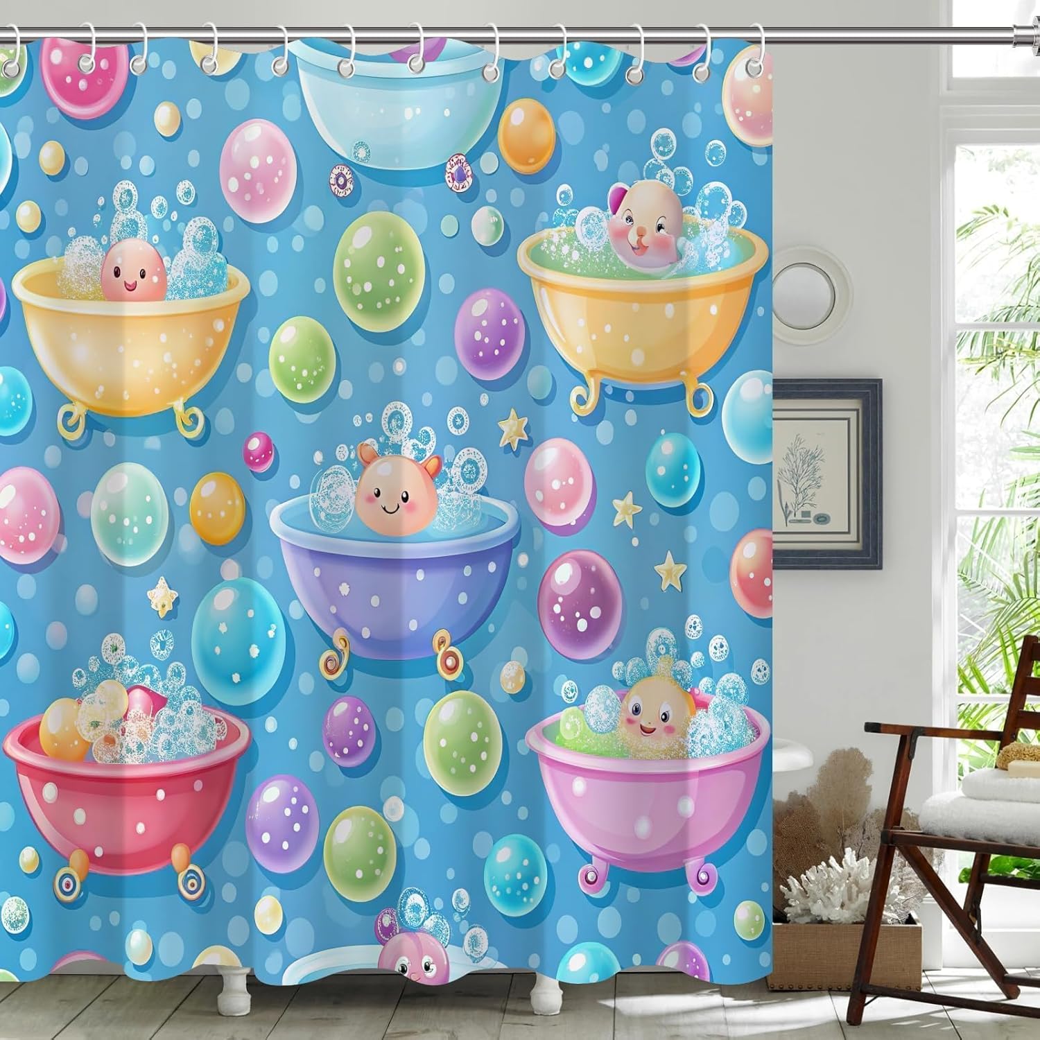 Colorful Bubble And Pig Pattern Shower Curtain For Kids,Blue Cartoon Kids Shower Curtains For Bathroom,Funny Waterproof W60H190(CM)-1 Pcs
Colorful Bubble And Pig Pattern Shower Curtain For Kids,Blue Cartoon Kids Shower Curtains For Bathroom,Funny Waterproof W60H190(CM)-1 Pcs