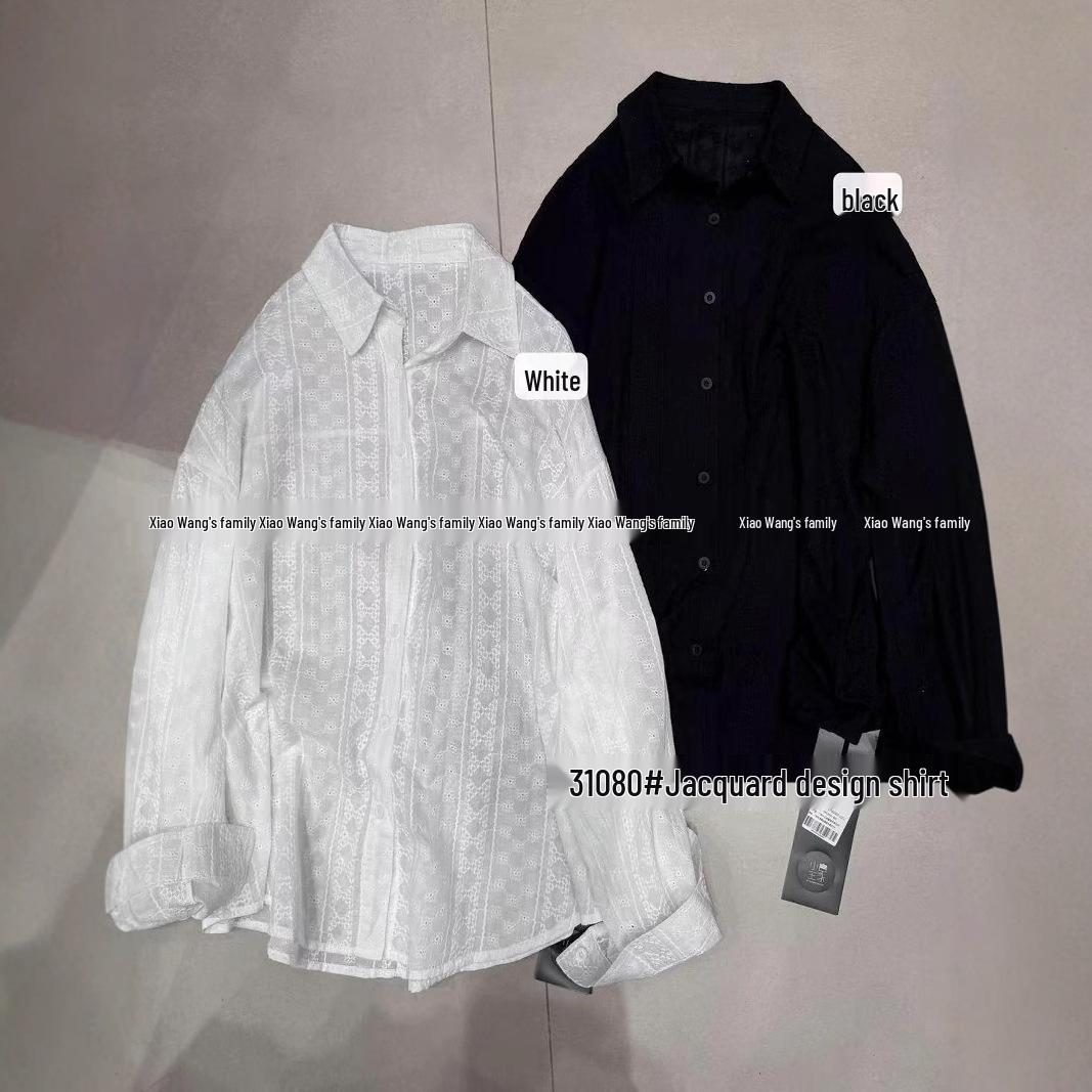 Xiao Wang s 31080: Spring Korean Loose Plus Size Casual Jacquard Long Sleeve Shirt One Size
Xiao Wang s 31080: Spring Korean Loose Plus Size Casual Jacquard Long Sleeve Shirt One Size