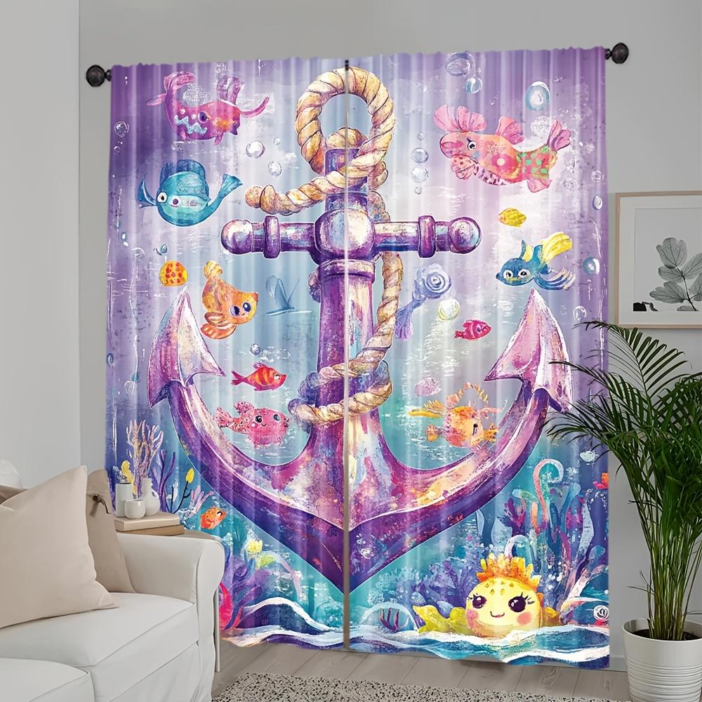 2pcs Vibrant Marine Life Curtains - Colorful Underwater Scene with Anchors Fish & Coral Reefs 100% Polyester Minimalist Desig 100*130 Grommet Top 1pcs
2pcs Vibrant Marine Life Curtains - Colorful Underwater Scene with Anchors Fish & Coral Reefs 100% Polyester Minimalist Desig 100*130 Grommet Top 1pcs
