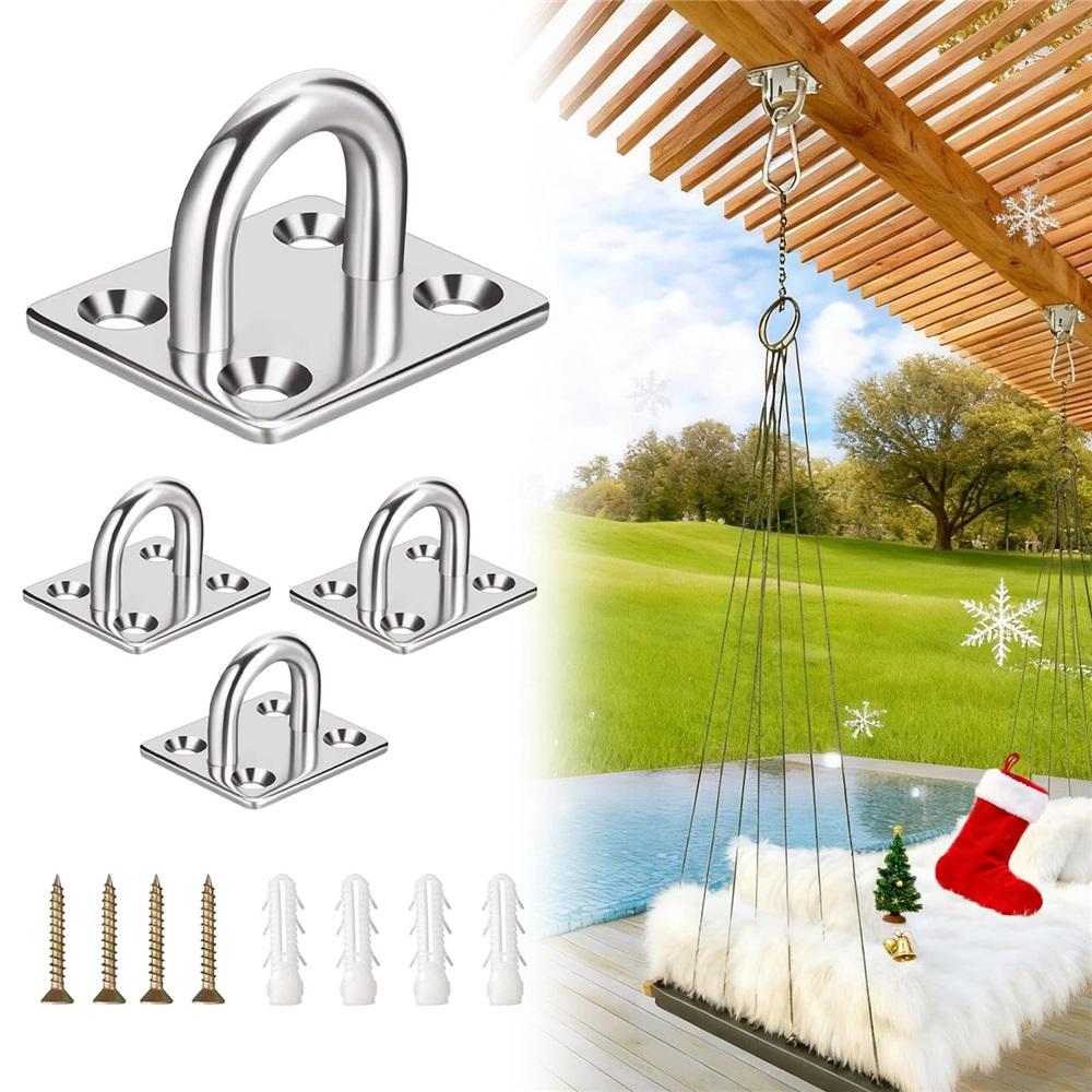 4-piece set of high-quality heavy-duty square stainless steel ceiling hooks, ceiling hook washers with screws, boat hardware hooks
4-piece set of high-quality heavy-duty square stainless steel ceiling hooks, ceiling hook washers with screws, boat hardware hooks