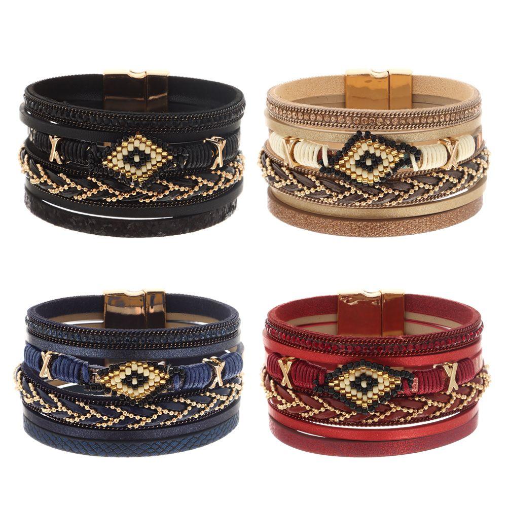 Популярные ювелирные изделия Браслет из тканых бусин Новый многослойный богемный браслет
Популярные ювелирные изделия Браслет из тканых бусин Новый многослойный богемный браслет