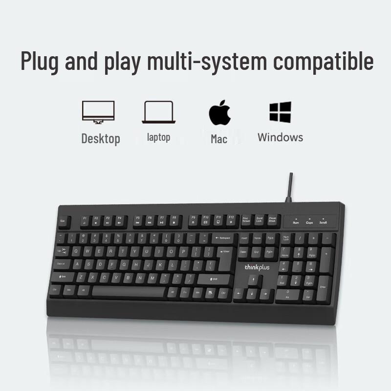 Lenovo ThinkPlus K100 Wired Keyboard
Lenovo ThinkPlus K100 Wired Keyboard