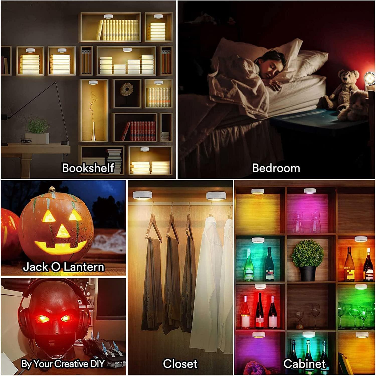 6Pcs Cabinet Bedside Round Lamp Dimmable Timing RGB LED Night Light with 2 Remote Control Black
6Pcs Cabinet Bedside Round Lamp Dimmable Timing RGB LED Night Light with 2 Remote Control Black