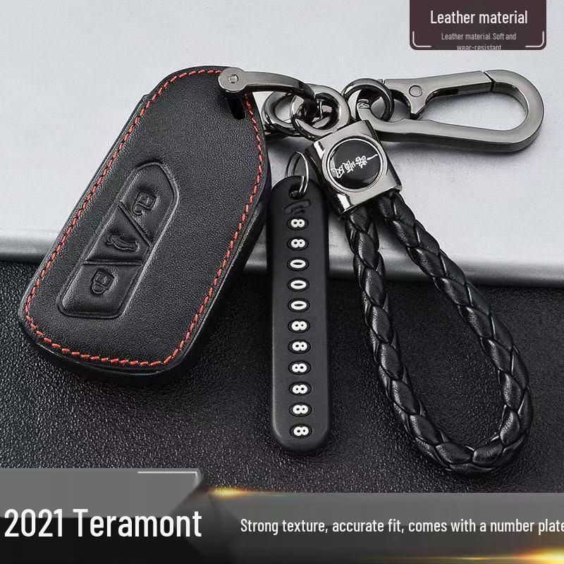 Leather Key Cover with Buckle for Volkswagen Golf 8/Touareg X, Three-Button Protect.
Leather Key Cover with Buckle for Volkswagen Golf 8/Touareg X, Three-Button Protect.