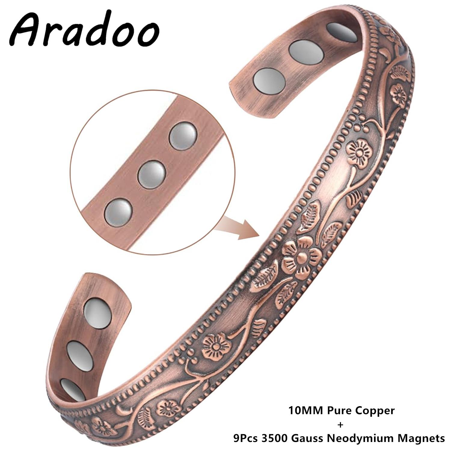 Pure Copper Bracelets for Women Vintage Flower Cuff Bangle with 3500 Gauss Magnets Jewelry Gifts
Pure Copper Bracelets for Women Vintage Flower Cuff Bangle with 3500 Gauss Magnets Jewelry Gifts