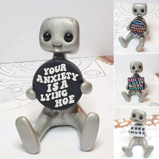 Фигурка робота с поддержкой эмоций, ваша тревога - это лежащая мотыга, напоминание о психическом здоровье, статуя робота, скульптура для дома A
Фигурка робота с поддержкой эмоций, ваша тревога - это лежащая мотыга, напоминание о психическом здоровье, статуя робота, скульптура для дома A