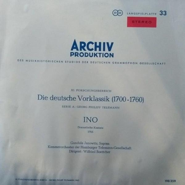 LP Record GEORG PHILIPP TELEMANN, GUNDULA JAN - INO Dramatische Kantate 1765 198359 ARCHIV PRODUCTI 1965 Germany Classical Used
LP Record GEORG PHILIPP TELEMANN, GUNDULA JAN - INO Dramatische Kantate 1765 198359 ARCHIV PRODUCTI 1965 Germany Classical Used