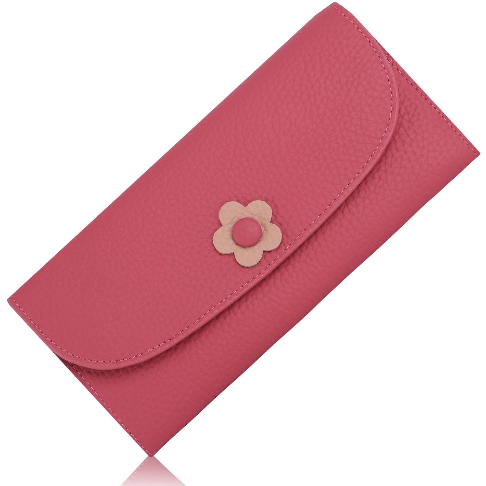 ArtsEye Women s Genuine Leather Long Wallet, Large Capacity, Slim, with Flap Button, Coin Purse, Card Case, and RFID (6772-rosered)
ArtsEye Women s Genuine Leather Long Wallet, Large Capacity, Slim, with Flap Button, Coin Purse, Card Case, and RFID (6772-rosered)