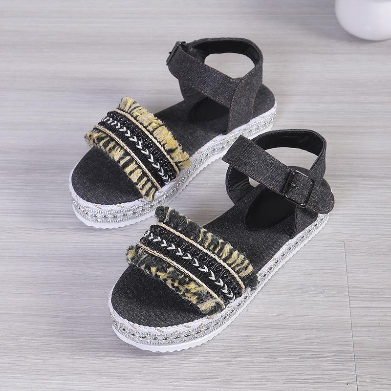 Сандалии на плоской подошве, популярные летние, новые, повседневные, с круглым носком, толстой подошвой, с рисунком «рыбий рот», сандалии с пряжкой и модными цветовыми сочетаниями 36 чёрный
Сандалии на плоской подошве, популярные летние, новые, повседневные, с круглым носком, толстой подошвой, с рисунком «рыбий рот», сандалии с пряжкой и модными цветовыми сочетаниями 36 чёрный