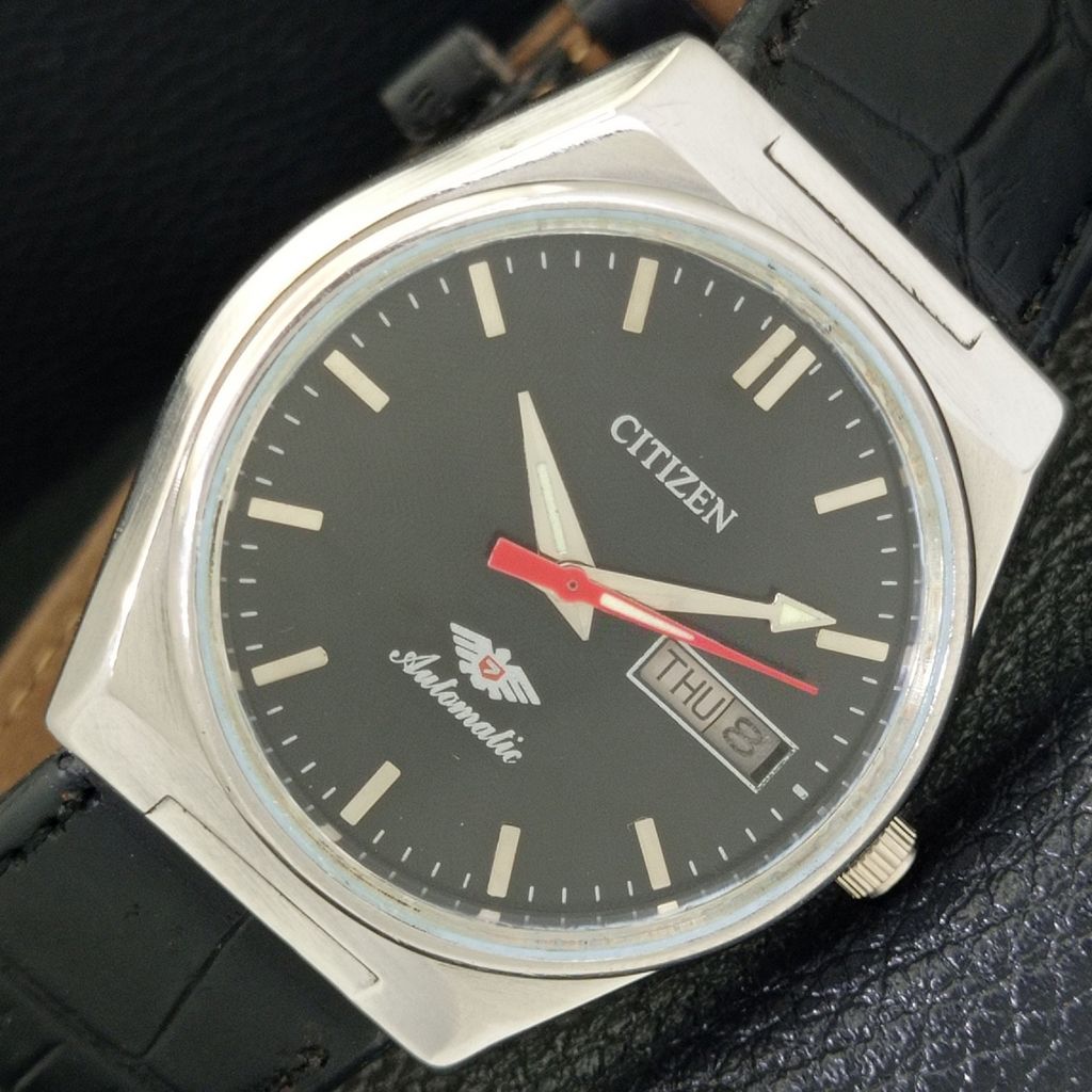 CITIZEN AUTOMATIC 8200 VINTAGE JAPAN MENS BLACK COLOR DIAL WATCH a500293-2 R151b-a500293
CITIZEN AUTOMATIC 8200 VINTAGE JAPAN MENS BLACK COLOR DIAL WATCH a500293-2 R151b-a500293