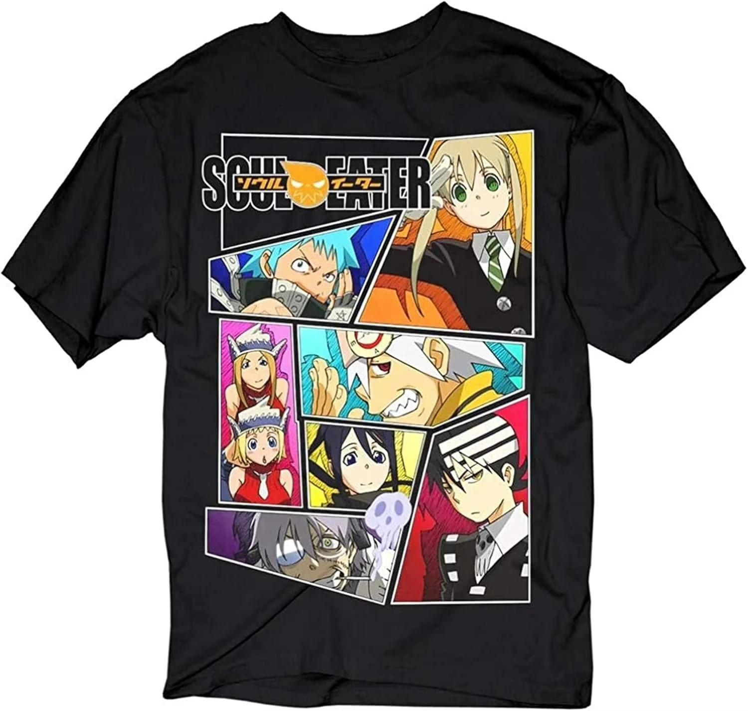White Soul Eater T-Shirt with Main Characters Collage and Anime Logo Print XXXL
White Soul Eater T-Shirt with Main Characters Collage and Anime Logo Print XXXL