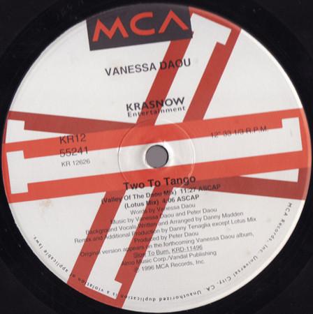 12inch Record VANESSA DAOU - Two To Tango KR1255241,KR125 MCA Records 1996 US Dance & Electronica Used
12inch Record VANESSA DAOU - Two To Tango KR1255241,KR125 MCA Records 1996 US Dance & Electronica Used