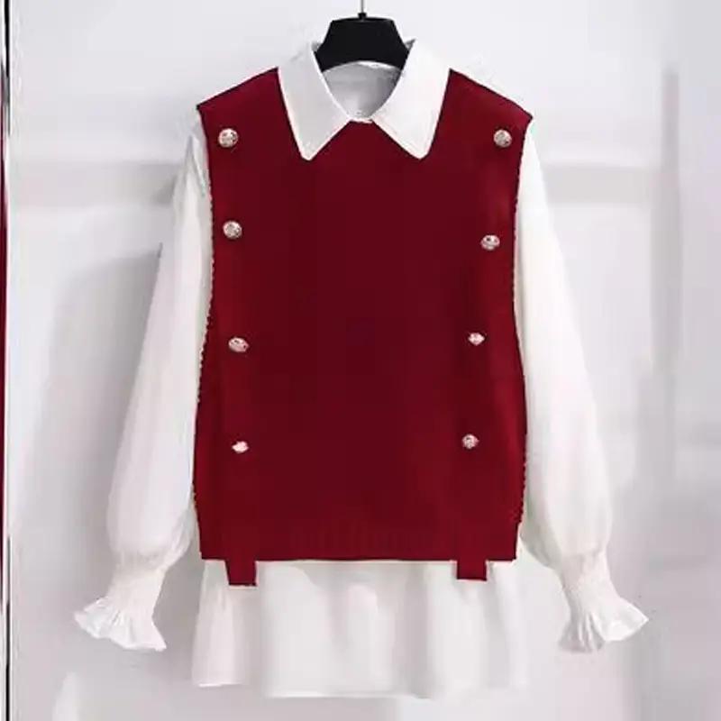 Модный вязаный жилет для женщин, свитер без рукавов, вязаный топ на бретельках в стиле ретро, корейский женский осенне-зимний вязаный пуловер L красный
Модный вязаный жилет для женщин, свитер без рукавов, вязаный топ на бретельках в стиле ретро, корейский женский осенне-зимний вязаный пуловер L красный