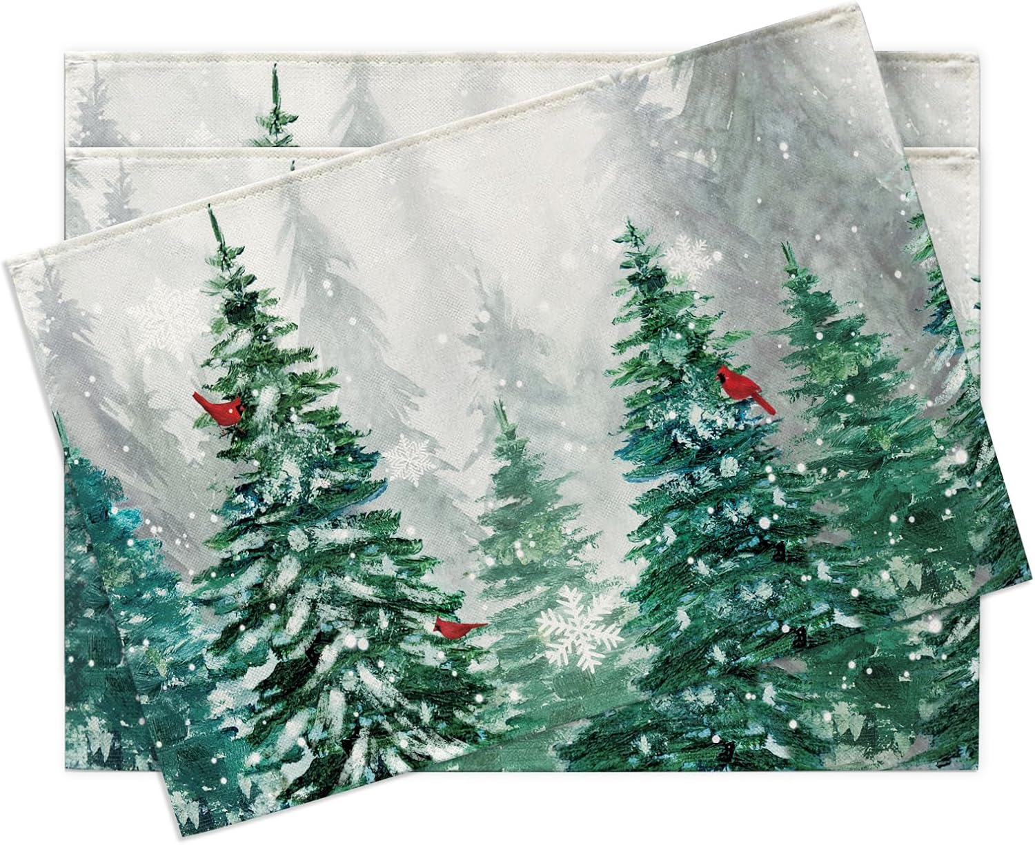 Winter Pine Tree Placemats Set of 4, Snowy Forest Cardinal Red Bird Dining Place Mats Table Decor Christmas Seasonal Snowflake Home Kitchen Decoration 4Pcs
Winter Pine Tree Placemats Set of 4, Snowy Forest Cardinal Red Bird Dining Place Mats Table Decor Christmas Seasonal Snowflake Home Kitchen Decoration 4Pcs
