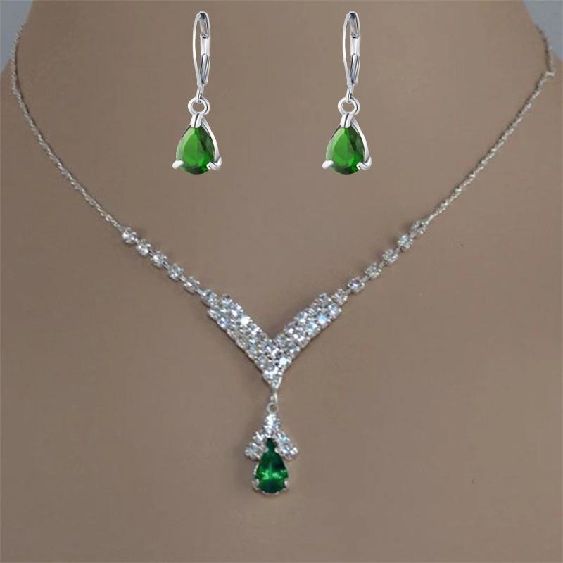 Fashion Blue Green Red Colorful Water Drop Rhinestone Women s Necklace Silver Inlaid Zircon Pandente Women s Accessories
Fashion Blue Green Red Colorful Water Drop Rhinestone Women s Necklace Silver Inlaid Zircon Pandente Women s Accessories