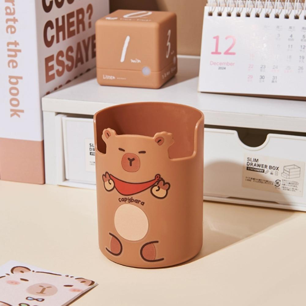 Мультяшный держатель для ручек большой вместимости, органайзер для ручек, новый держатель для кистей для макияжа, студенческие канцелярские товары коричневый
Мультяшный держатель для ручек большой вместимости, органайзер для ручек, новый держатель для кистей для макияжа, студенческие канцелярские товары коричневый