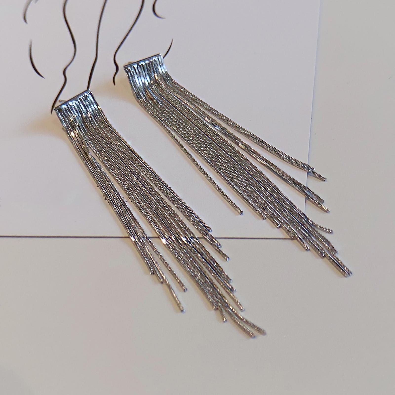 Golden Silver Tassel Drop Earrings for Women Long Linear Statement Party Jewelry Gift
Golden Silver Tassel Drop Earrings for Women Long Linear Statement Party Jewelry Gift