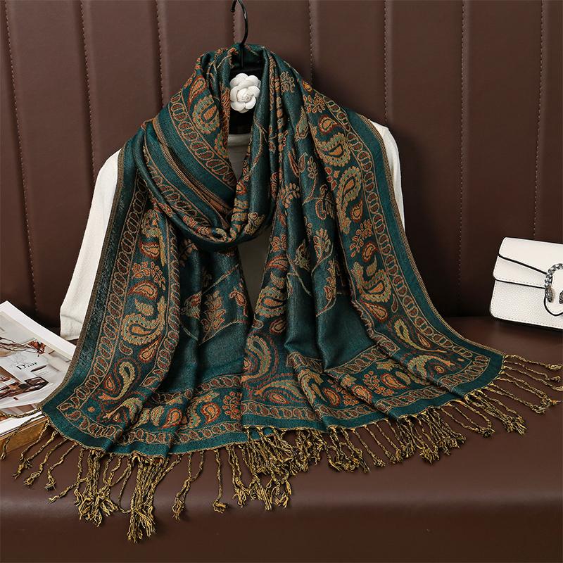Luxury Bohemia Pashmina Scarf Shawl Wrap Paisley Jacquard Flowers Reversible Classic Tassels For Women Muslim Hijab T099 70x190cm
Luxury Bohemia Pashmina Scarf Shawl Wrap Paisley Jacquard Flowers Reversible Classic Tassels For Women Muslim Hijab T099 70x190cm