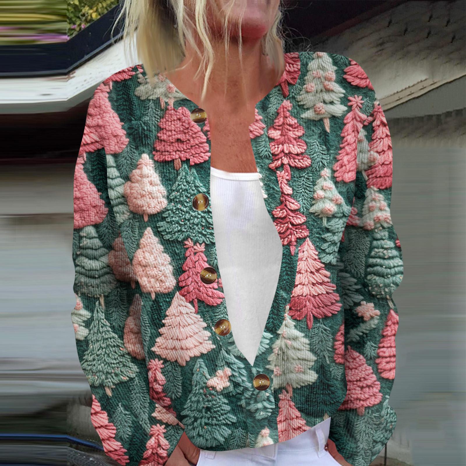 Жіноча модна куртка з довгим рукавом і різдвяною ялинкою, кардиган із принтом сніжинки XXL
Жіноча модна куртка з довгим рукавом і різдвяною ялинкою, кардиган із принтом сніжинки XXL
