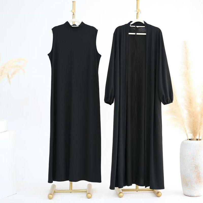New Middle East Dubai Solid Dress Two-piece Set Solid Color Dress Two-Piece Set Black M
New Middle East Dubai Solid Dress Two-piece Set Solid Color Dress Two-Piece Set Black M