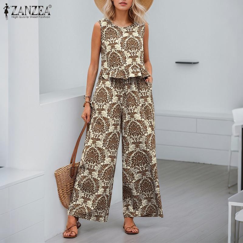 ZANZEA Women Sleeveless Tank Tops and Pants Print Two Piece Suit Sets 5XL темно-синього кольору
ZANZEA Women Sleeveless Tank Tops and Pants Print Two Piece Suit Sets 5XL темно-синього кольору