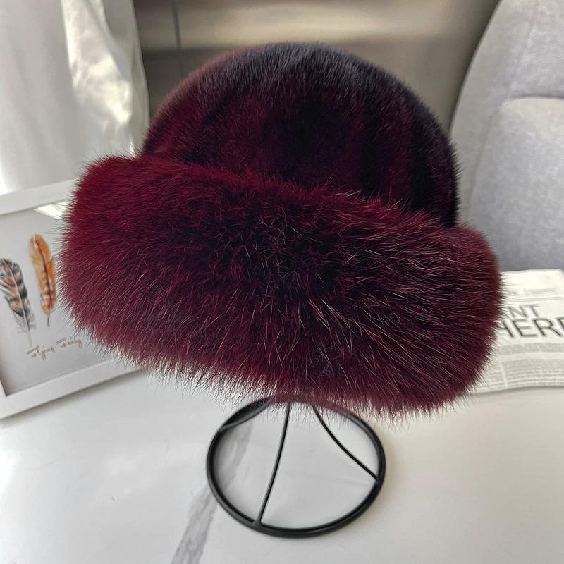 Real Mink Hair Bucket Hat Female Winter Warm Korean Version Fox Hair Princess Hat Mink Hat Show Face Small Fur Hat бордовий
Real Mink Hair Bucket Hat Female Winter Warm Korean Version Fox Hair Princess Hat Mink Hat Show Face Small Fur Hat бордовий