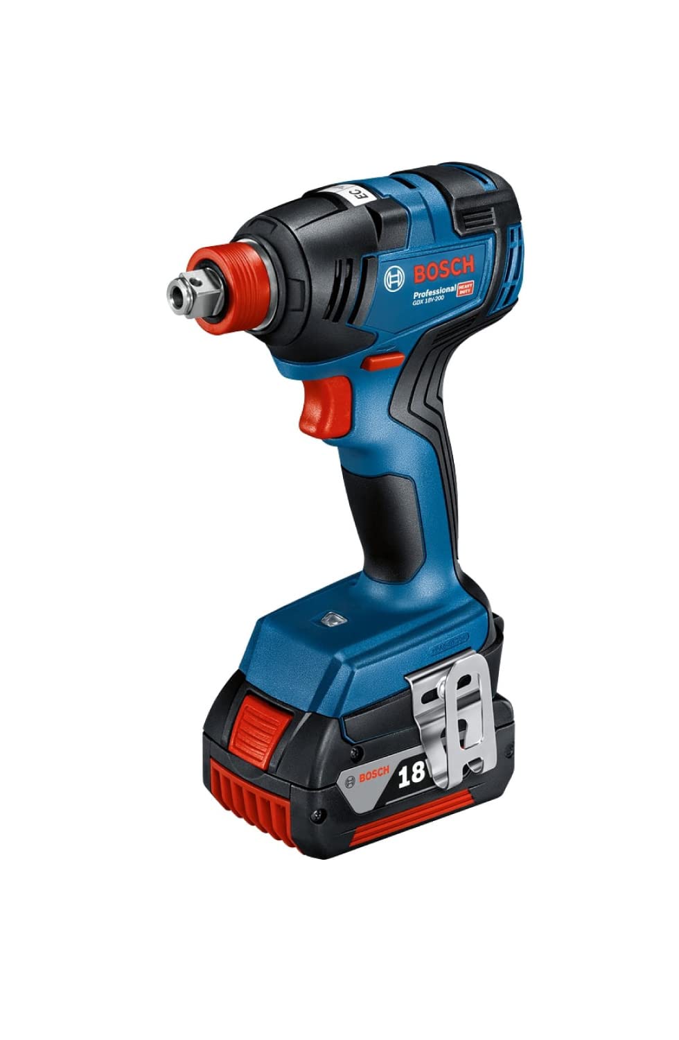 Акумуляторна ударна шуруповерта Bosch Professional 18 В з гайковим ключем, 2 ременем, синій (зарядний пристрій (GAL18V-40), 5,0 Аг (A1850LIB), гачок, футляр) GDX18V-200 синій
Акумуляторна ударна шуруповерта Bosch Professional 18 В з гайковим ключем, 2 ременем, синій (зарядний пристрій (GAL18V-40), 5,0 Аг (A1850LIB), гачок, футляр) GDX18V-200 синій