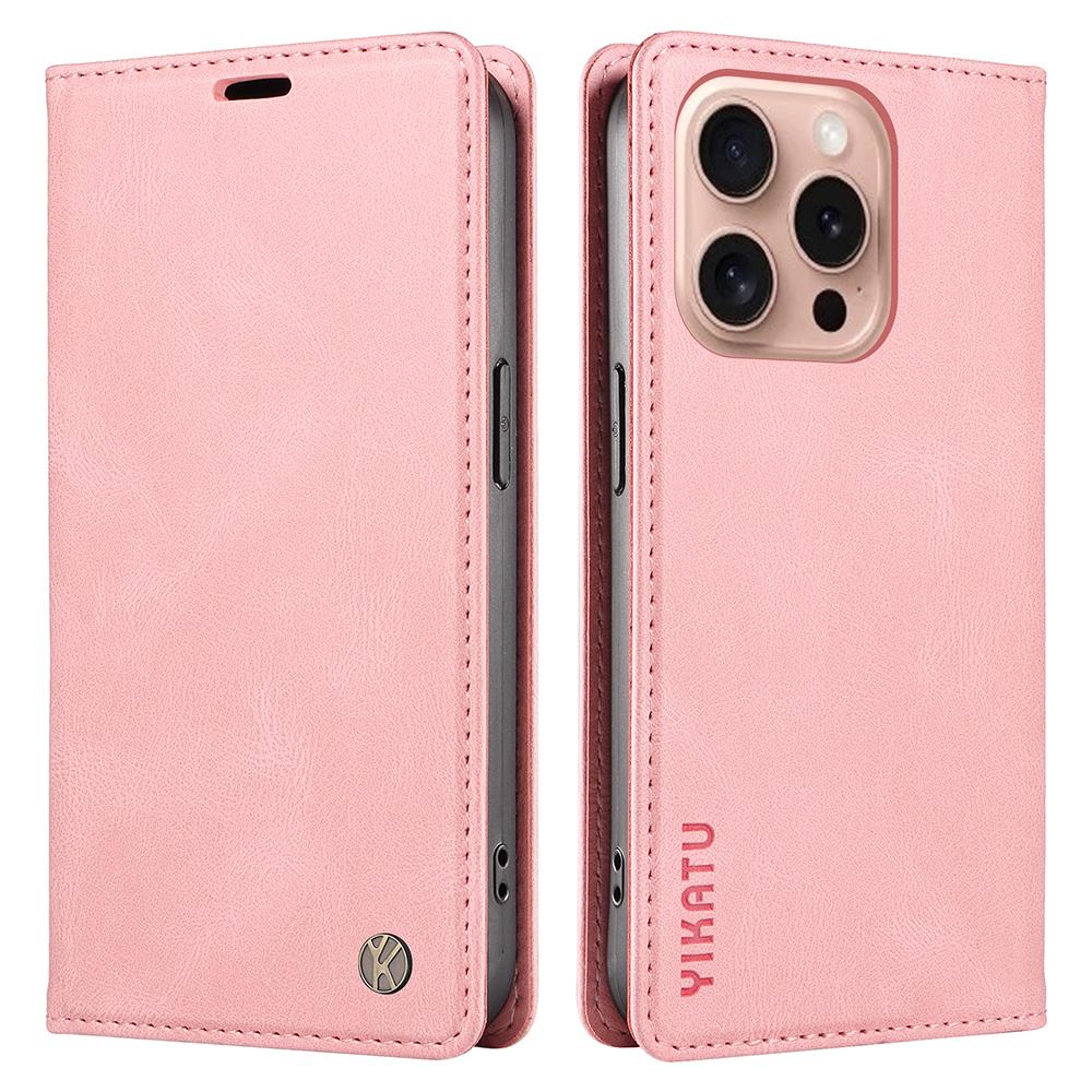 YIKATU YK-004 For iPhone 16 Pro Case Leather Phone Cover Magnetic Absorption Stand Function Pink
YIKATU YK-004 For iPhone 16 Pro Case Leather Phone Cover Magnetic Absorption Stand Function Pink
