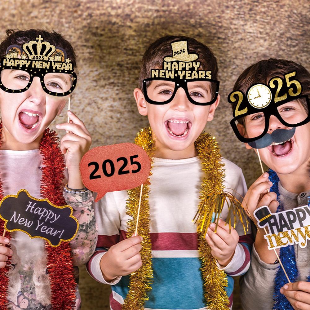 6/12pcs 2025 Happy New Year Paper Glasses black gold Eyeglasses Frame Photo Booth Prop New Year s Eve Party Decoration Christmas 6pcs
6/12pcs 2025 Happy New Year Paper Glasses black gold Eyeglasses Frame Photo Booth Prop New Year s Eve Party Decoration Christmas 6pcs