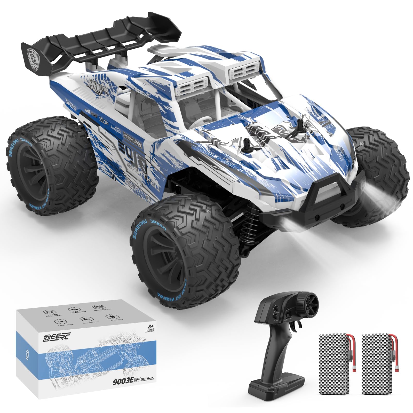 DEERC 4WD Remote Control Off-Road Car, Remote Control Toy, 114 Scale All-Terrain Car, 2.4GHz, 32-Minute Operation Time, Adjustable Steering, Low
DEERC 4WD Remote Control Off-Road Car, Remote Control Toy, 114 Scale All-Terrain Car, 2.4GHz, 32-Minute Operation Time, Adjustable Steering, Low