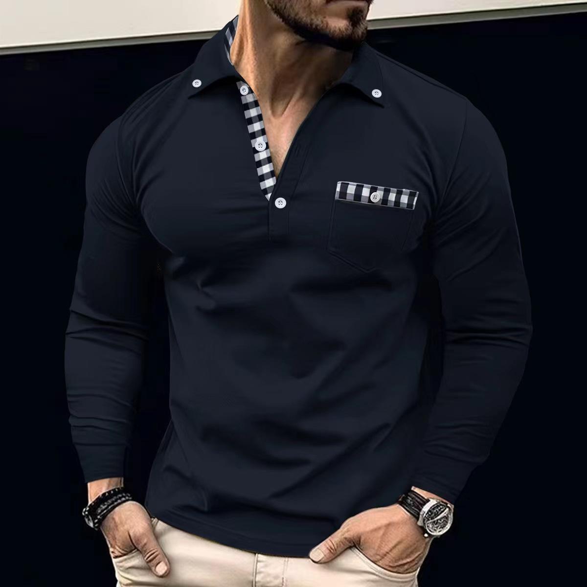 Мужская повседневная рубашка-поло с длинными рукавами в стиле пэчворк, однотонная XL тёмно-синий
Мужская повседневная рубашка-поло с длинными рукавами в стиле пэчворк, однотонная XL тёмно-синий