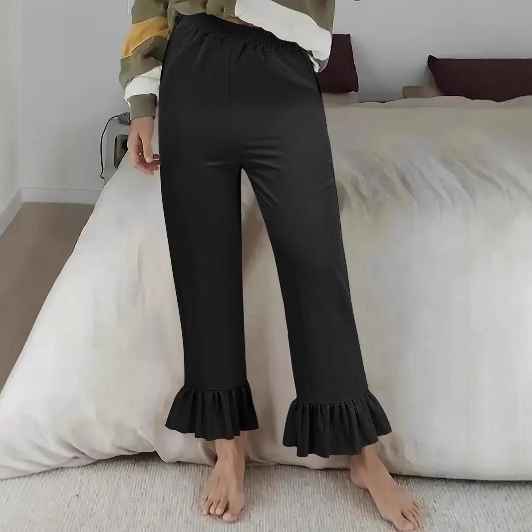 European & American High-Waisted Women s Flare Pants with Ruffled Hem - 2025 Fashion Update Small чёрный
European & American High-Waisted Women s Flare Pants with Ruffled Hem - 2025 Fashion Update Small чёрный